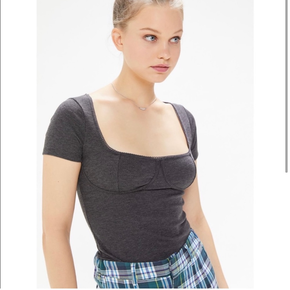 Urban outfitters grey bustier tee top never worn